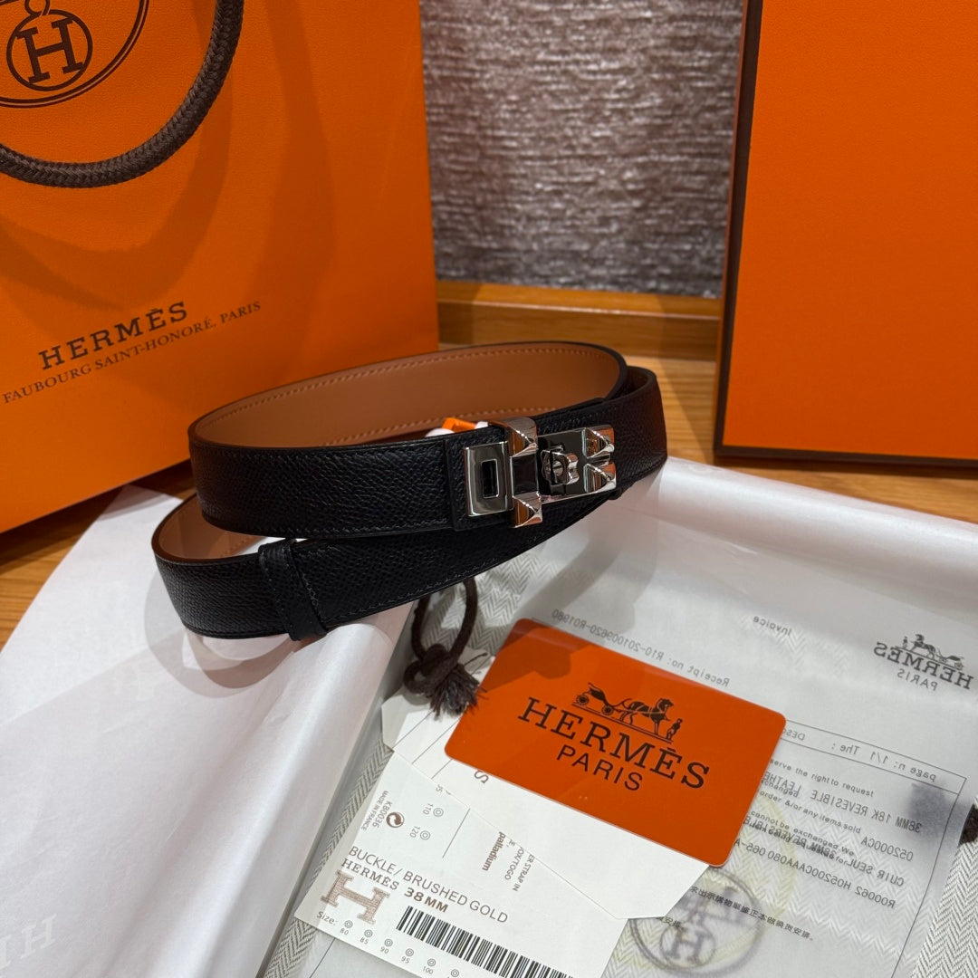 Ремінь Hermès з шкіри Epsom із золотистою пряжкою — фото 5