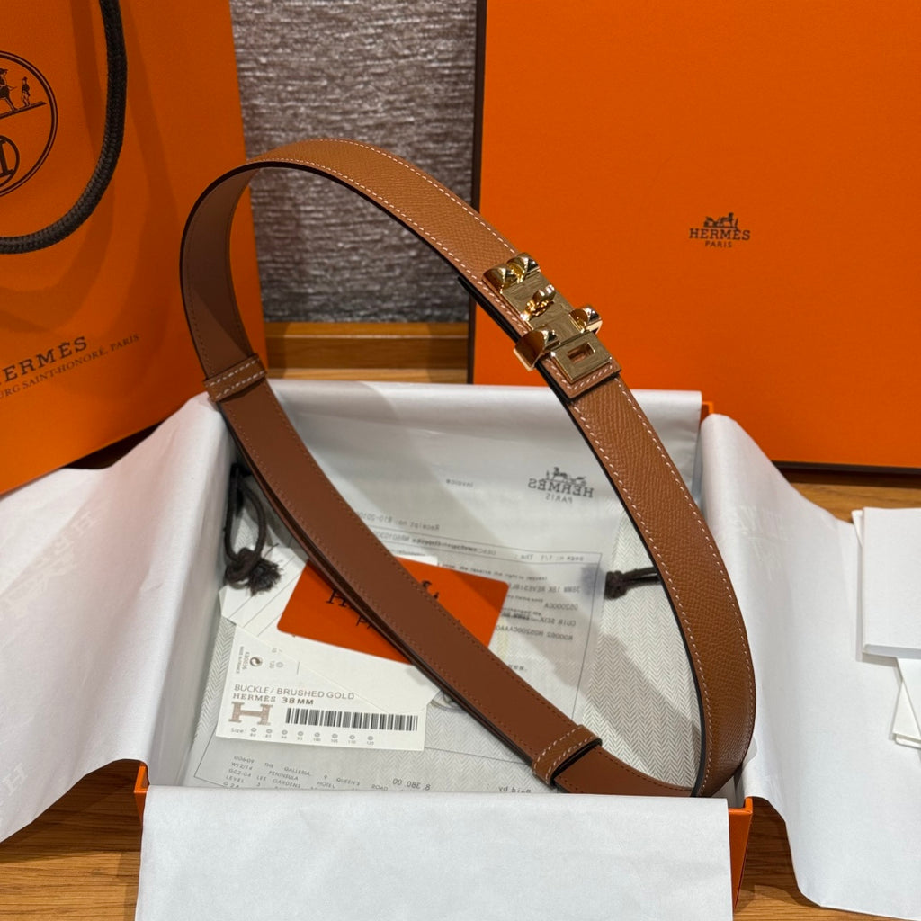 Ремінь Hermès з шкіри Epsom із золотистою пряжкою — фото 1