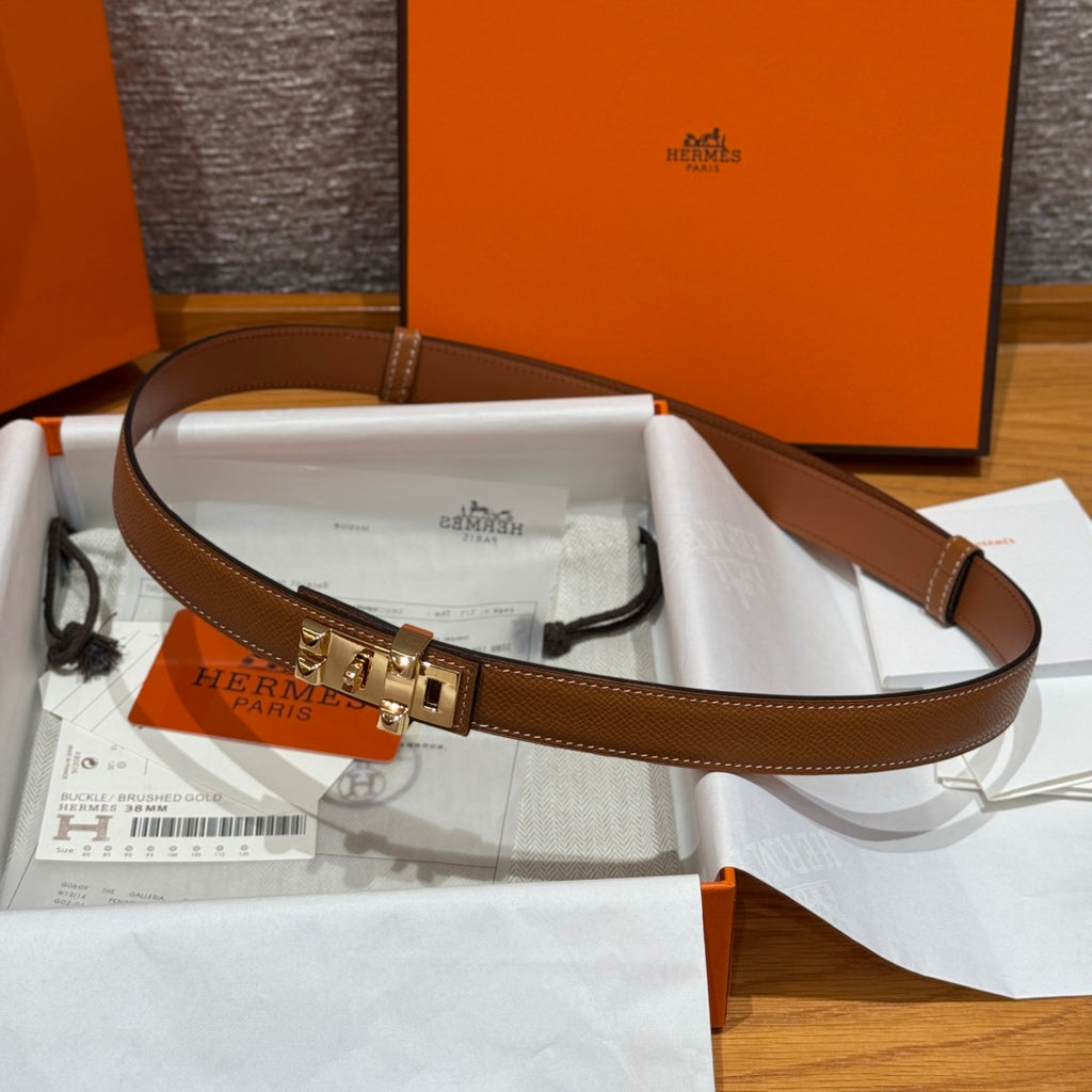 Ремінь Hermès з шкіри Epsom із золотистою пряжкою — фото 2