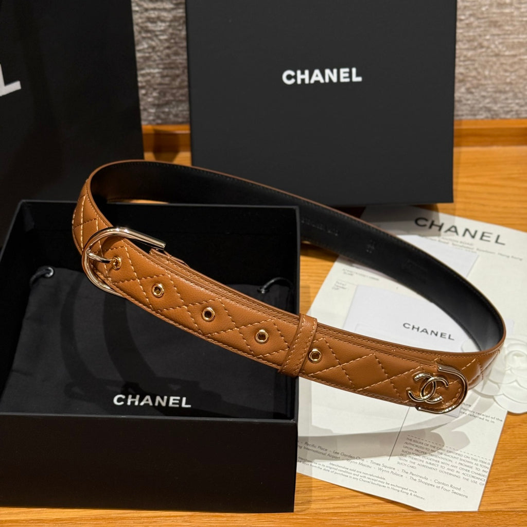 Ремінь Chanel з натуральної шкіри теляти — фото 2