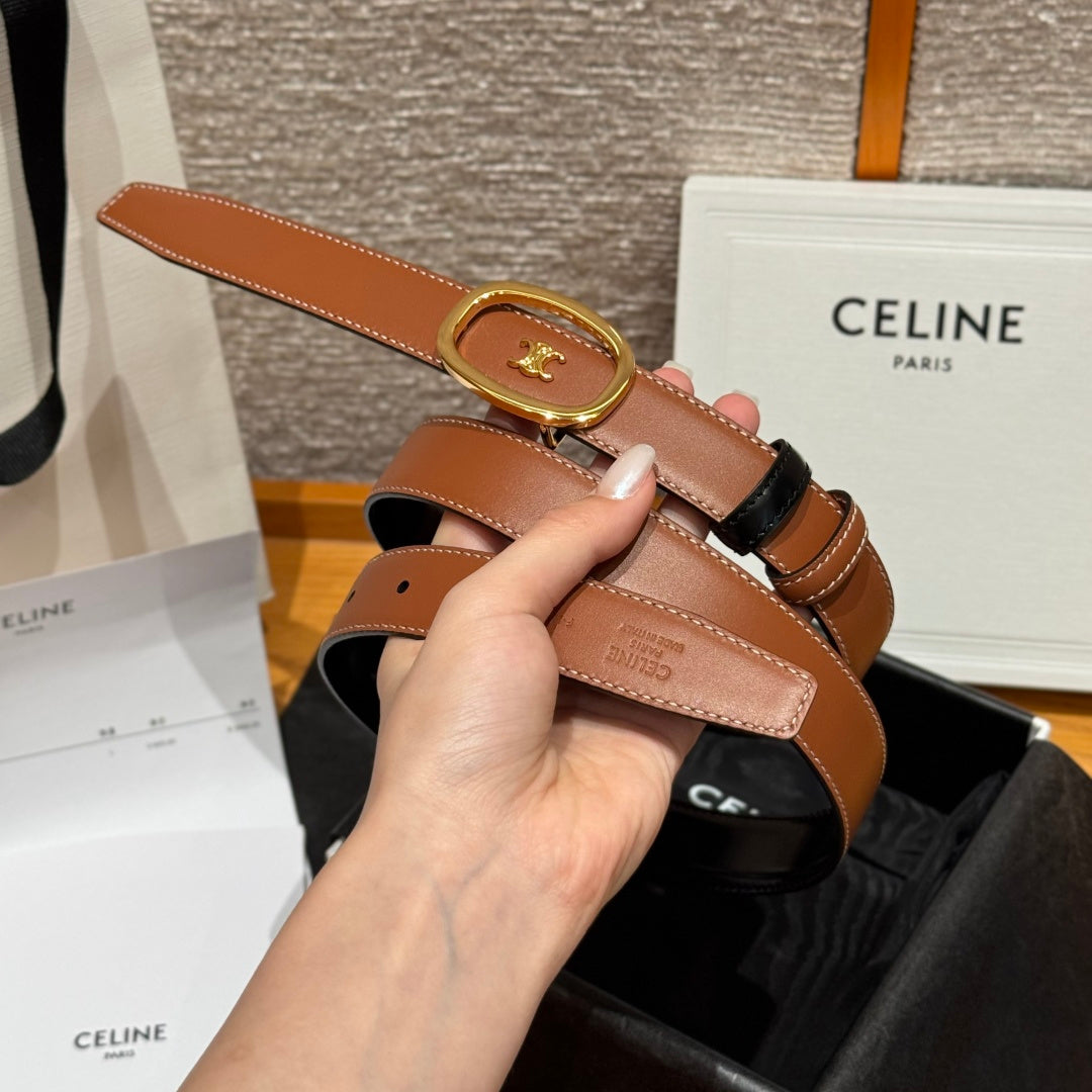 Ремінь Celine Triomphe з натуральної шкіри — фото 4