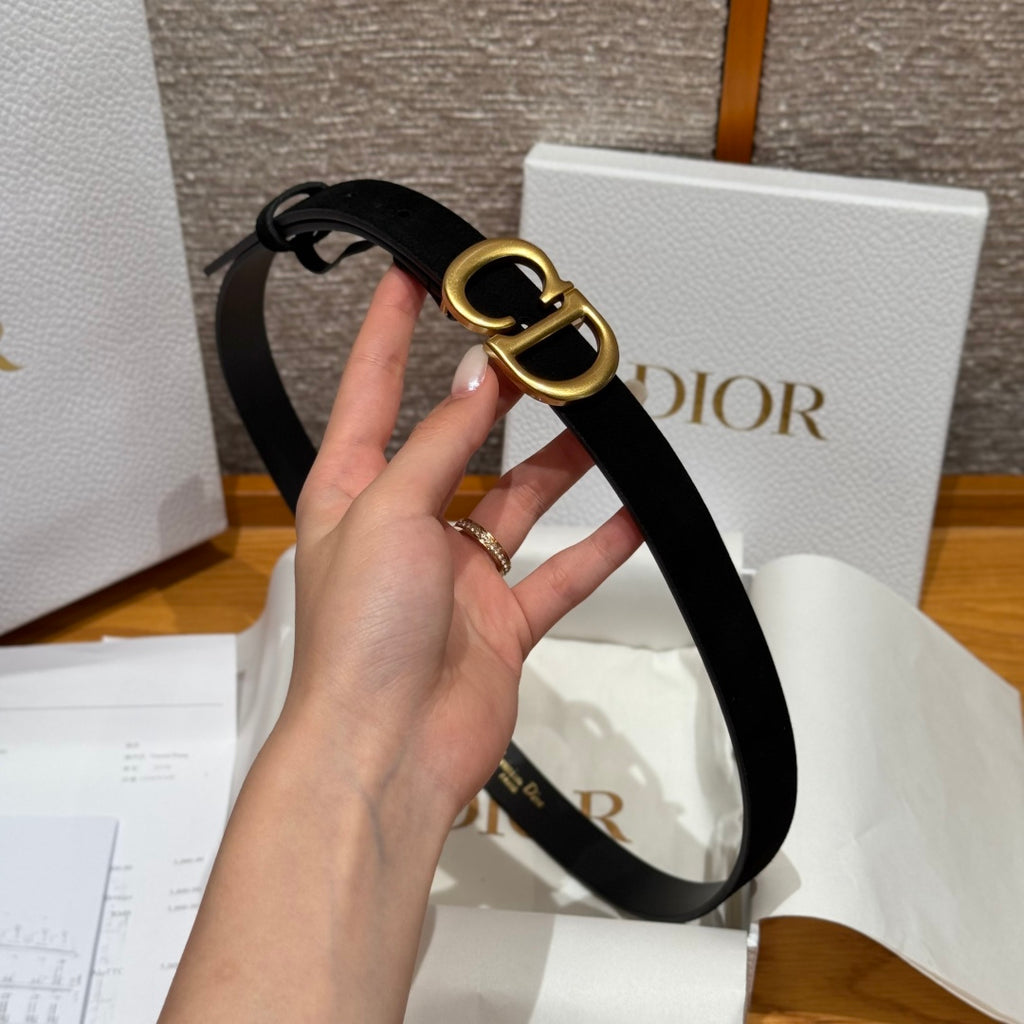 Ремінь Dior з натуральної замші із золотистою пряжкою — фото 4