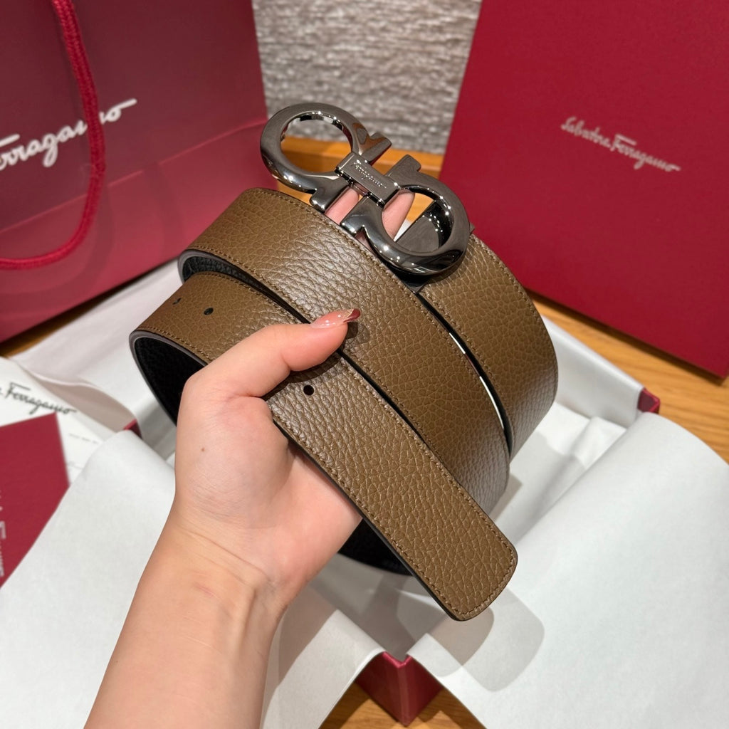 Ремінь Salvatore Ferragamo з шкіри — фото 2