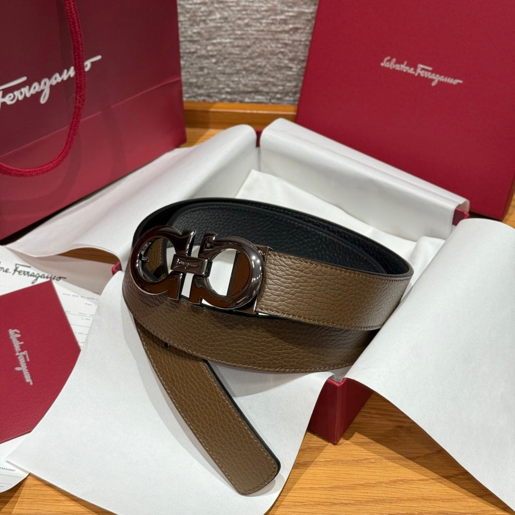 Ремінь Salvatore Ferragamo з шкіри — фото 1