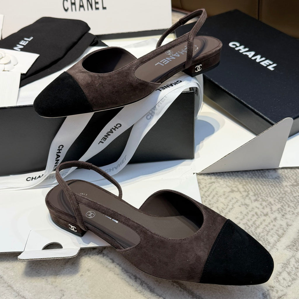 Жіночі елегантні замшеві туфлі Chanel Slingback