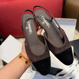 Жіночі елегантні замшеві туфлі Chanel Slingback