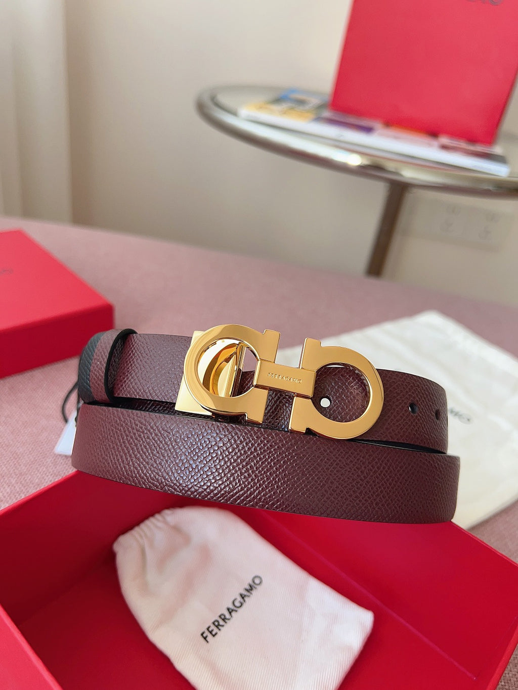 Ремінь Salvatore Ferragamo з шкіри — фото 5