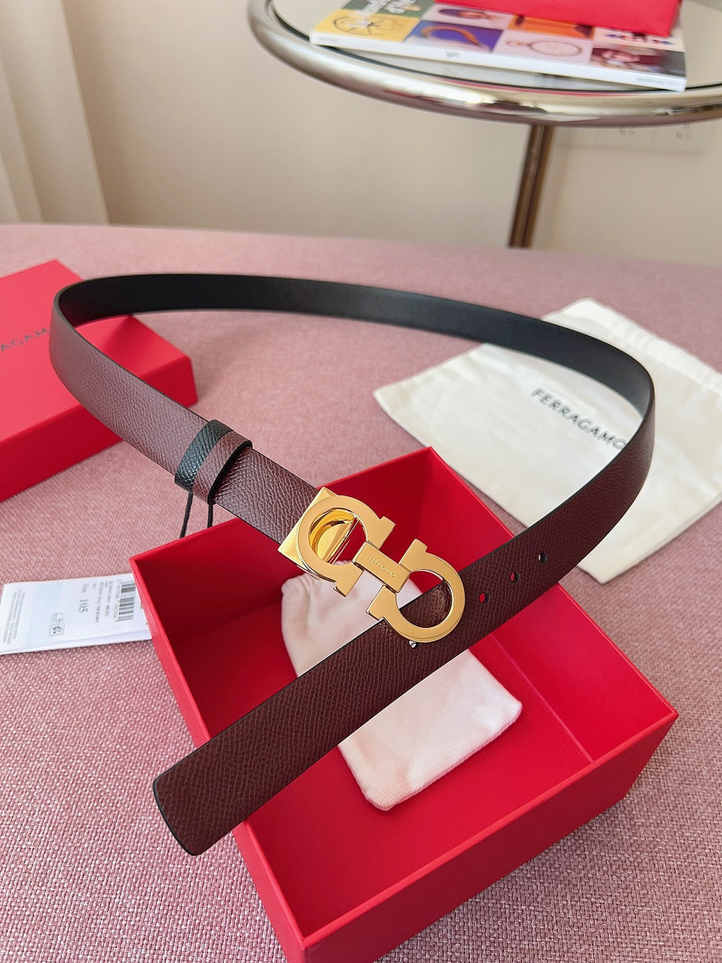 Ремінь Salvatore Ferragamo з шкіри — фото 1