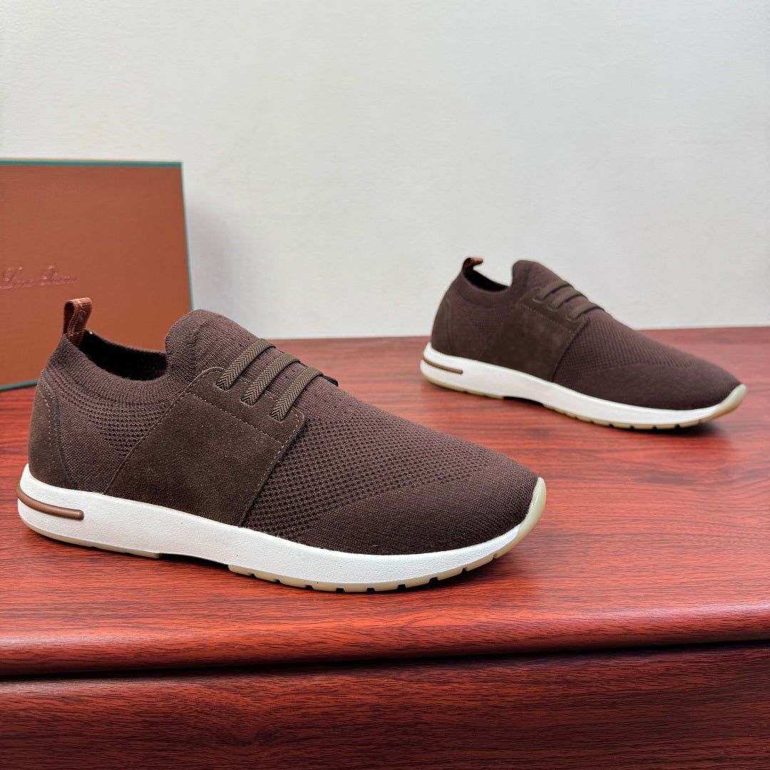 Вовняні із замшею кросівки Loro Piana 360 LP Flexy Walk — кавовий