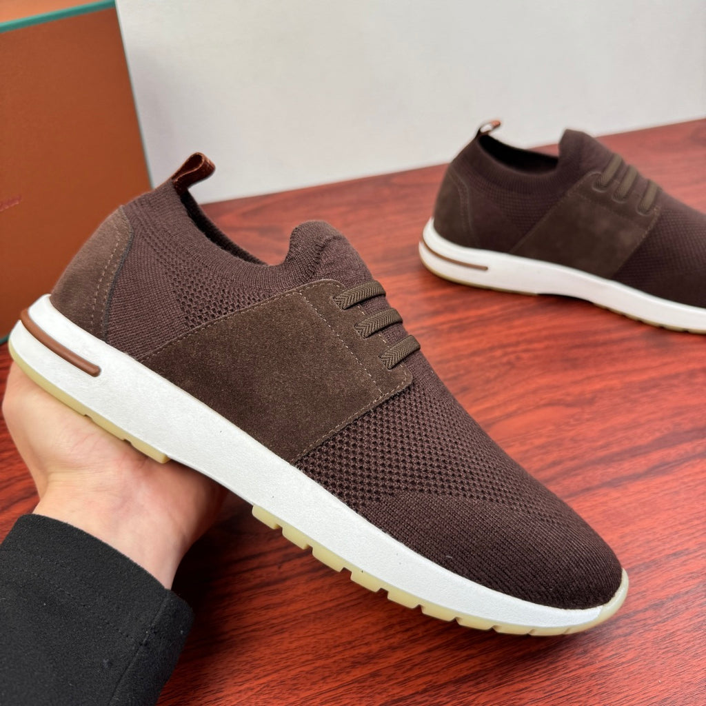 Вовняні із замшею кросівки Loro Piana 360 LP Flexy Walk — кавовий
