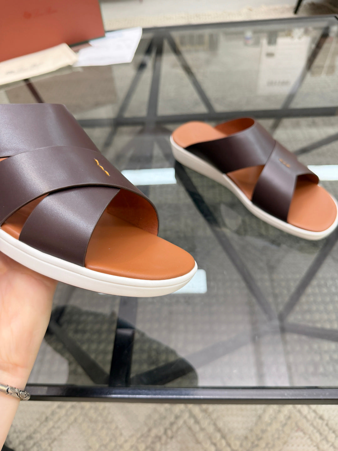 Шкіряні шльопанці Loro Piana
