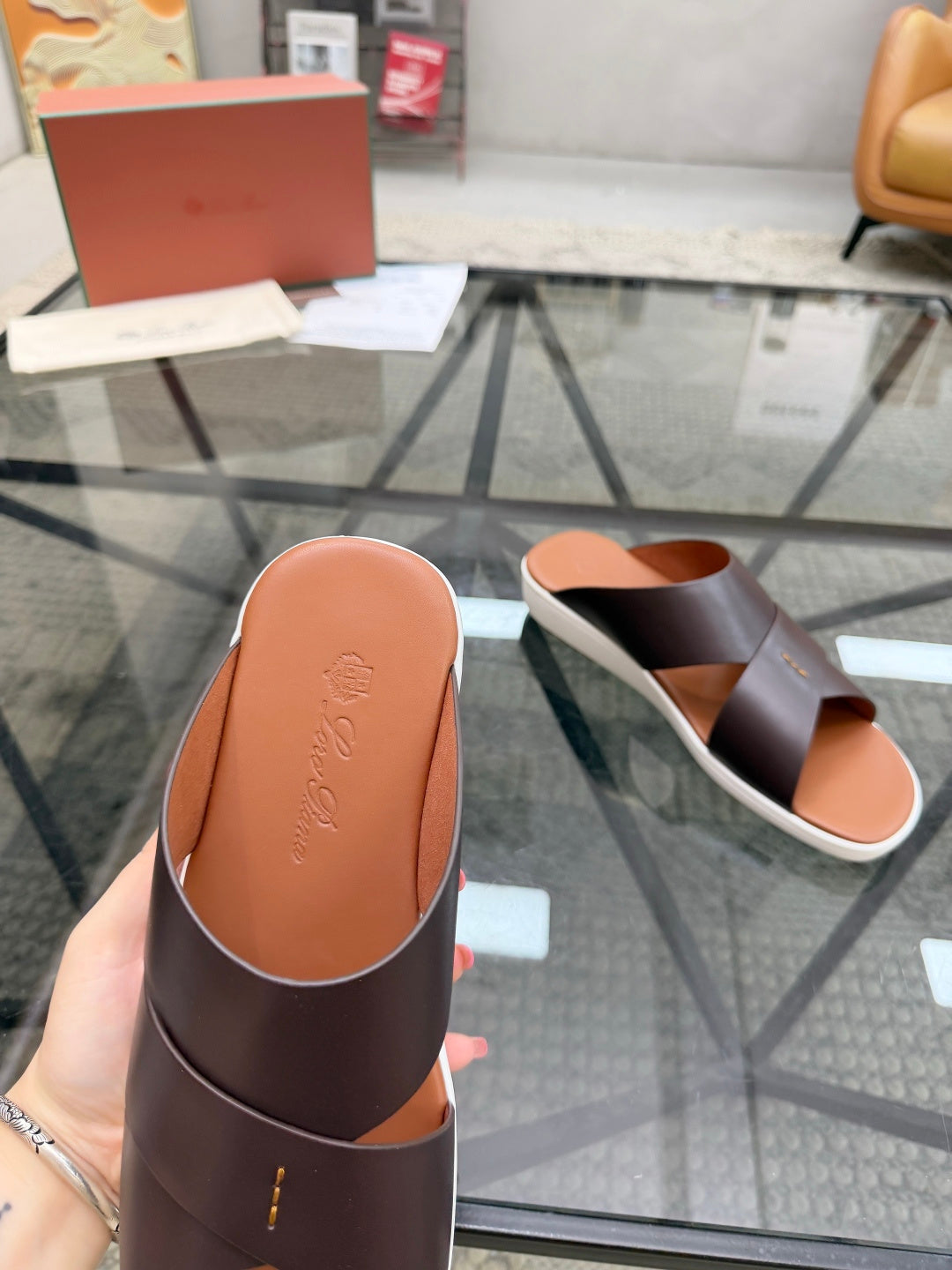 Шкіряні шльопанці Loro Piana