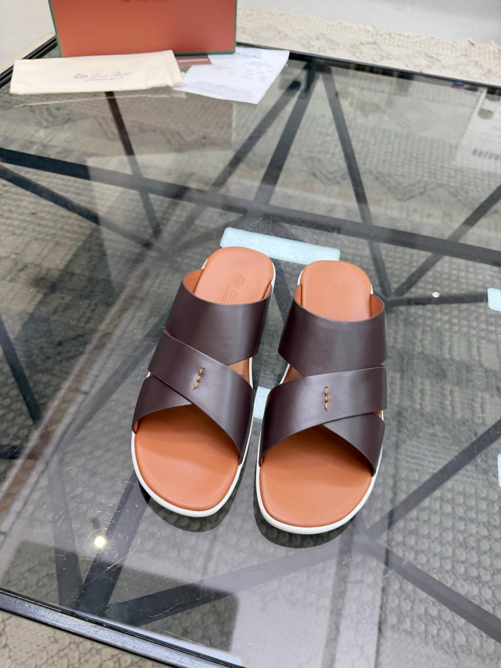 Шкіряні шльопанці Loro Piana