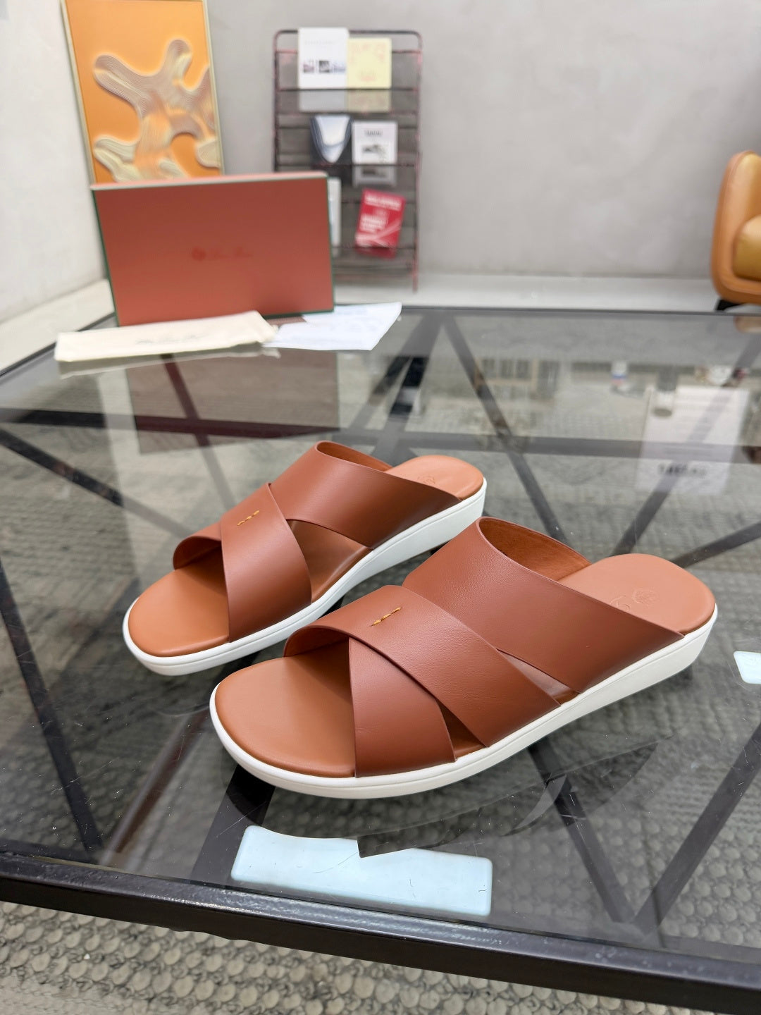 Шкіряні шльопанці Loro Piana