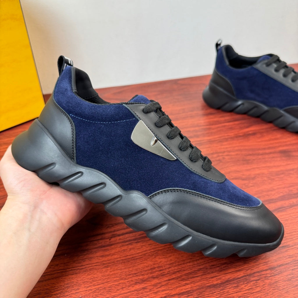 Шкіряні кросівки Fendi із замшею