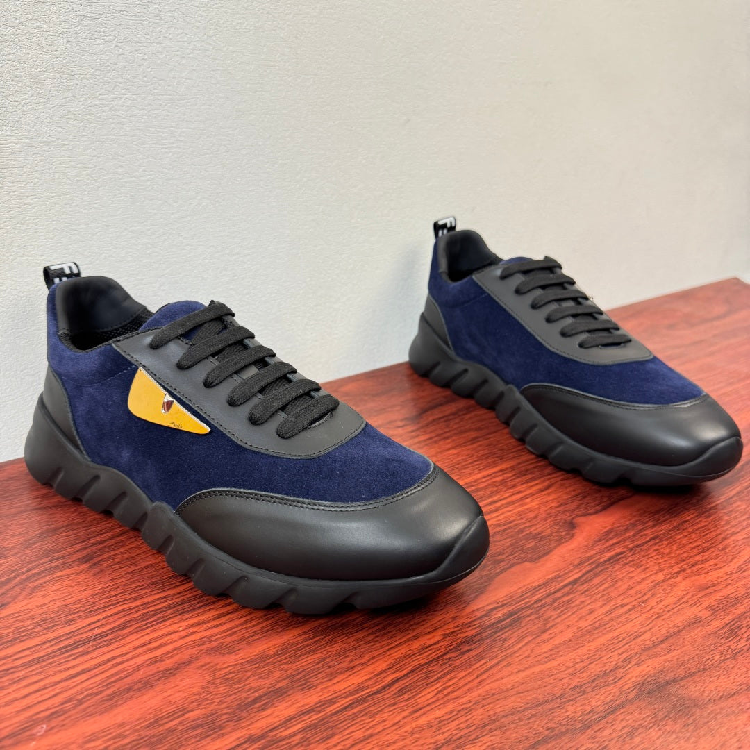 Шкіряні кросівки Fendi із замшею