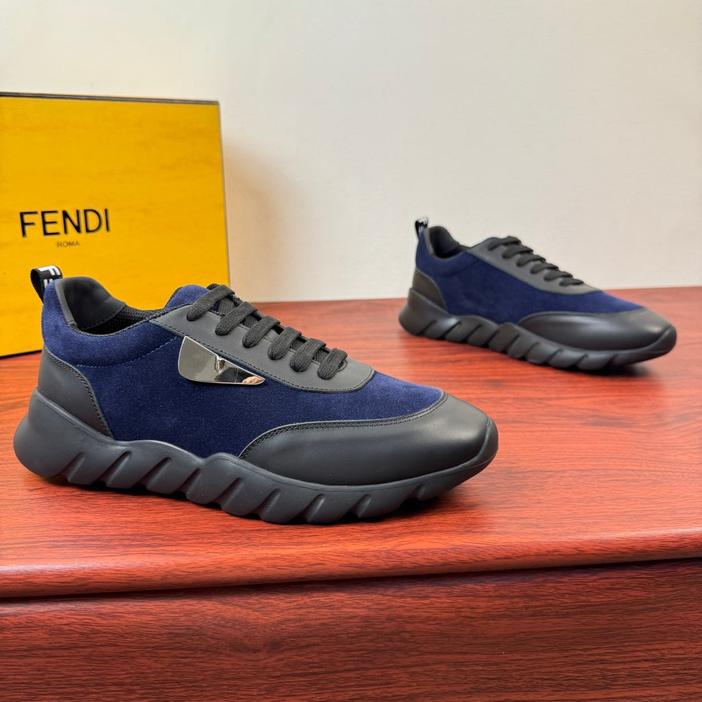 Шкіряні кросівки Fendi із замшею
