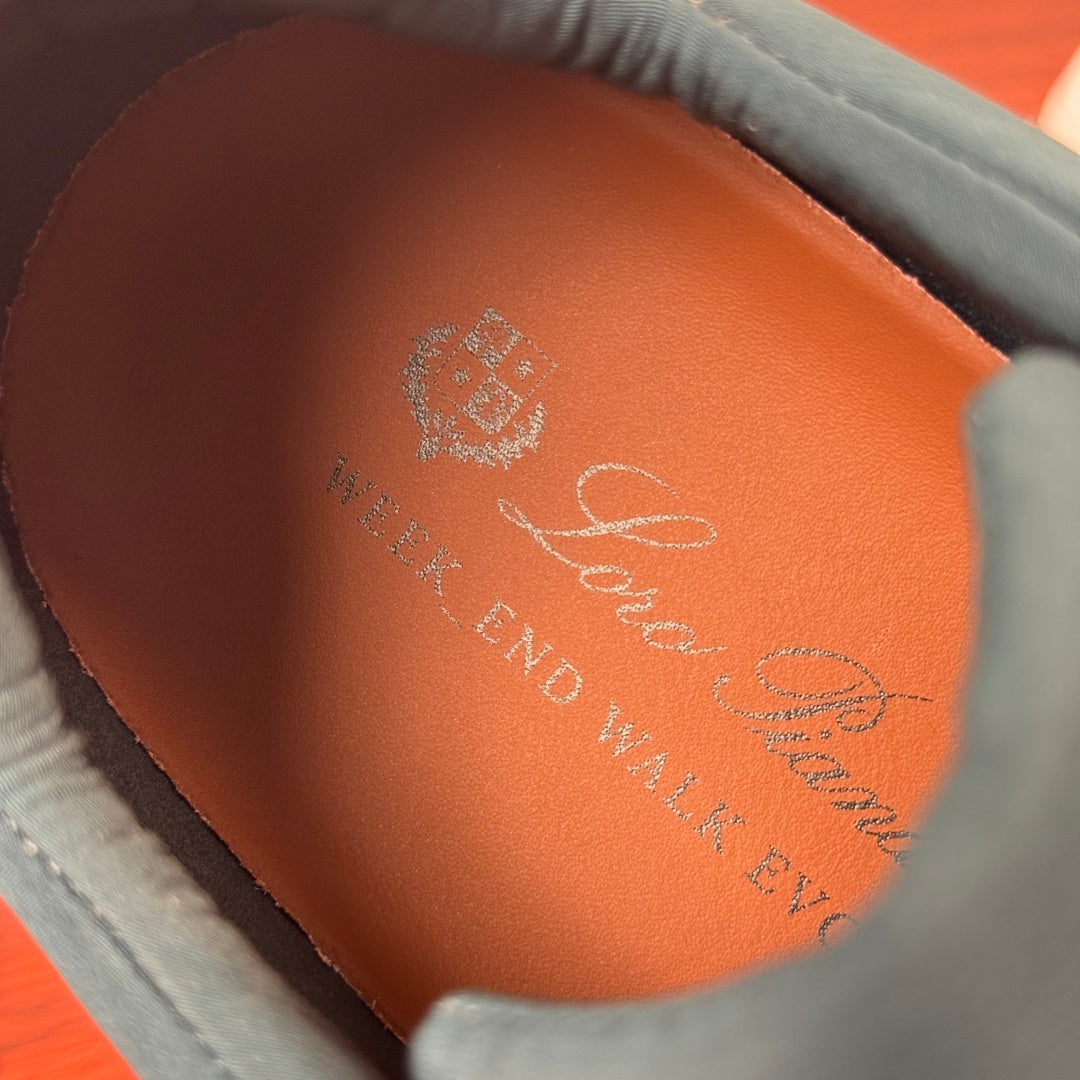 Текстильні із замшею кросівки Loro Piana Week End Walk — темно-зелений