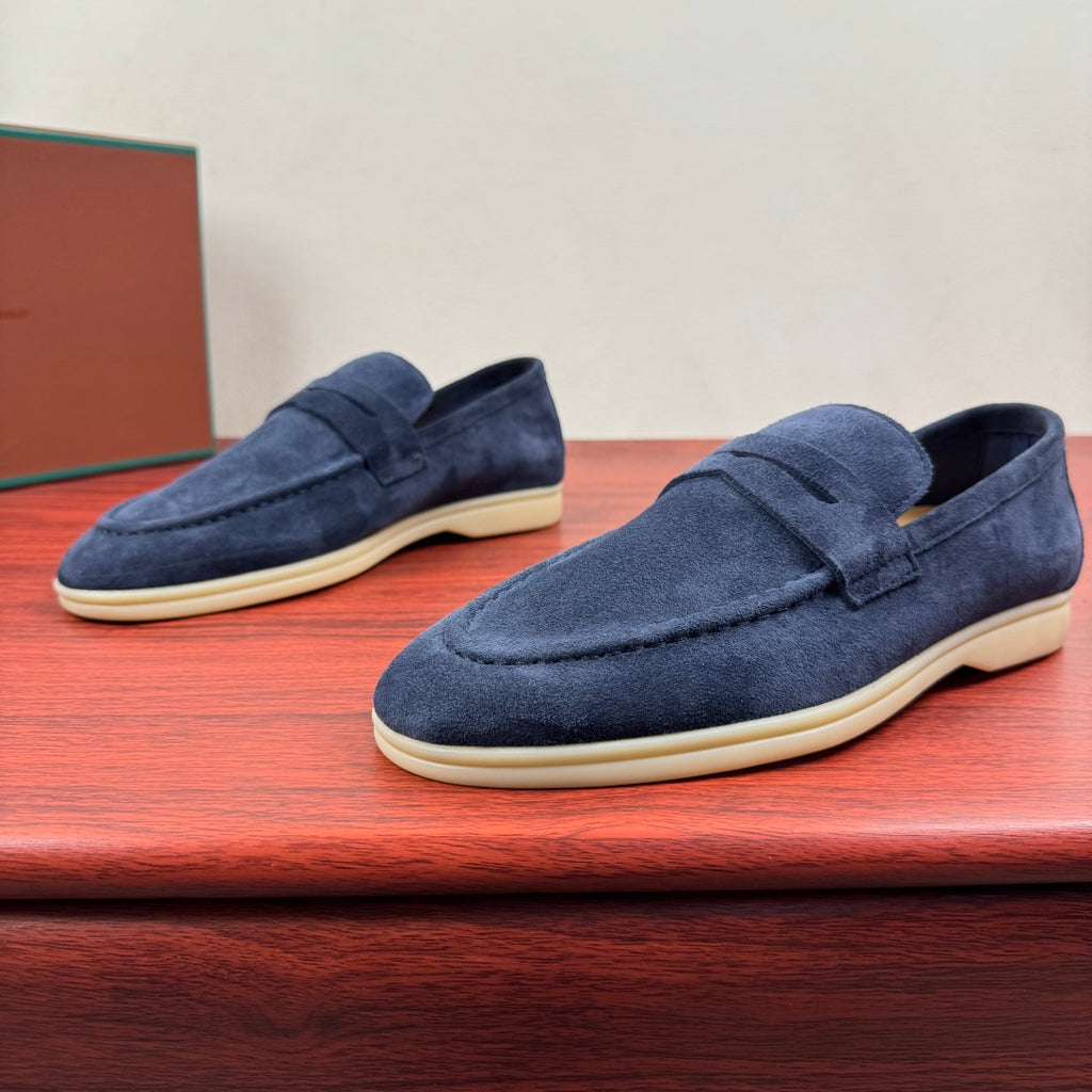 Замшеві лофери Loro Piana Summer Walk — темно-синій