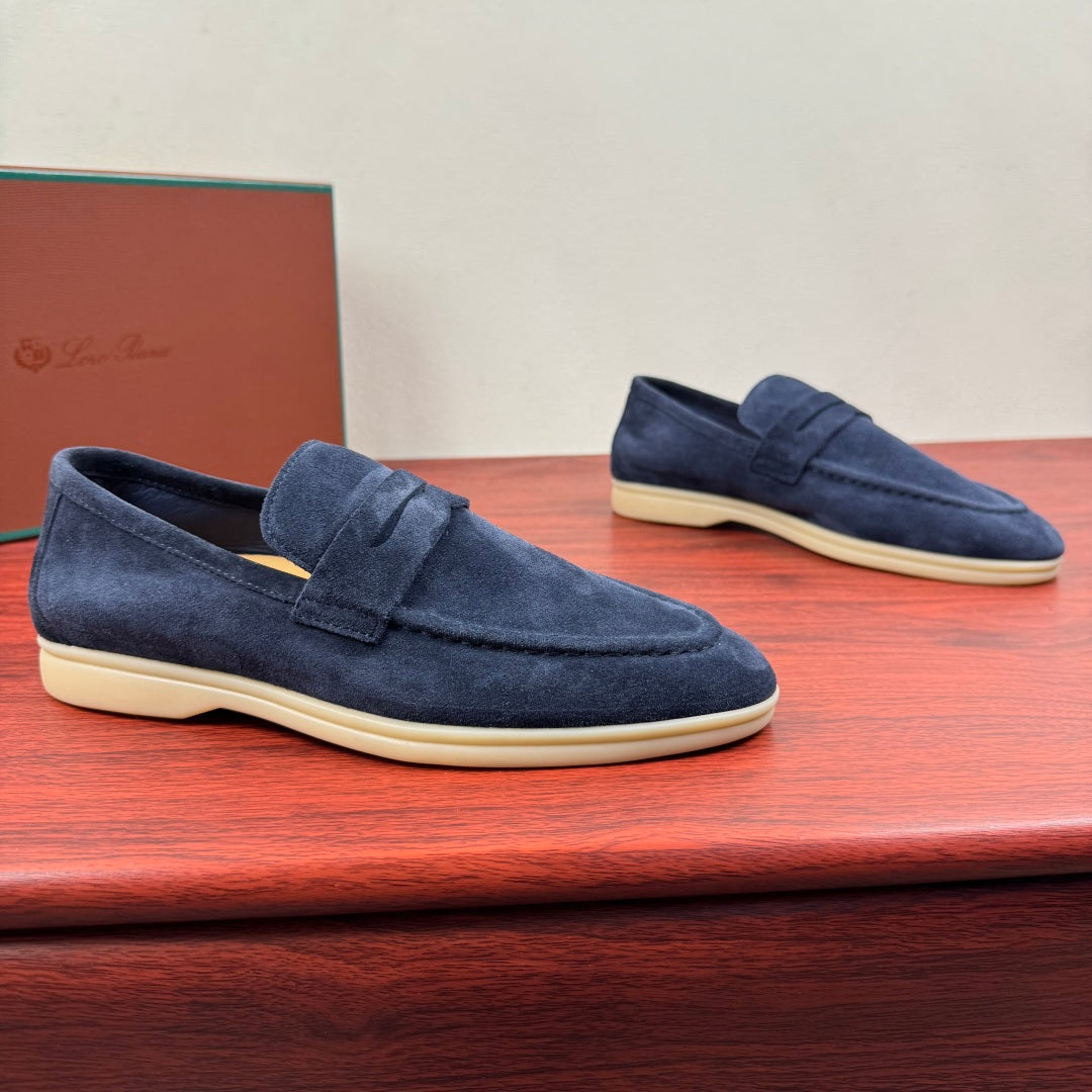 Замшеві лофери Loro Piana Summer Walk — темно-синій