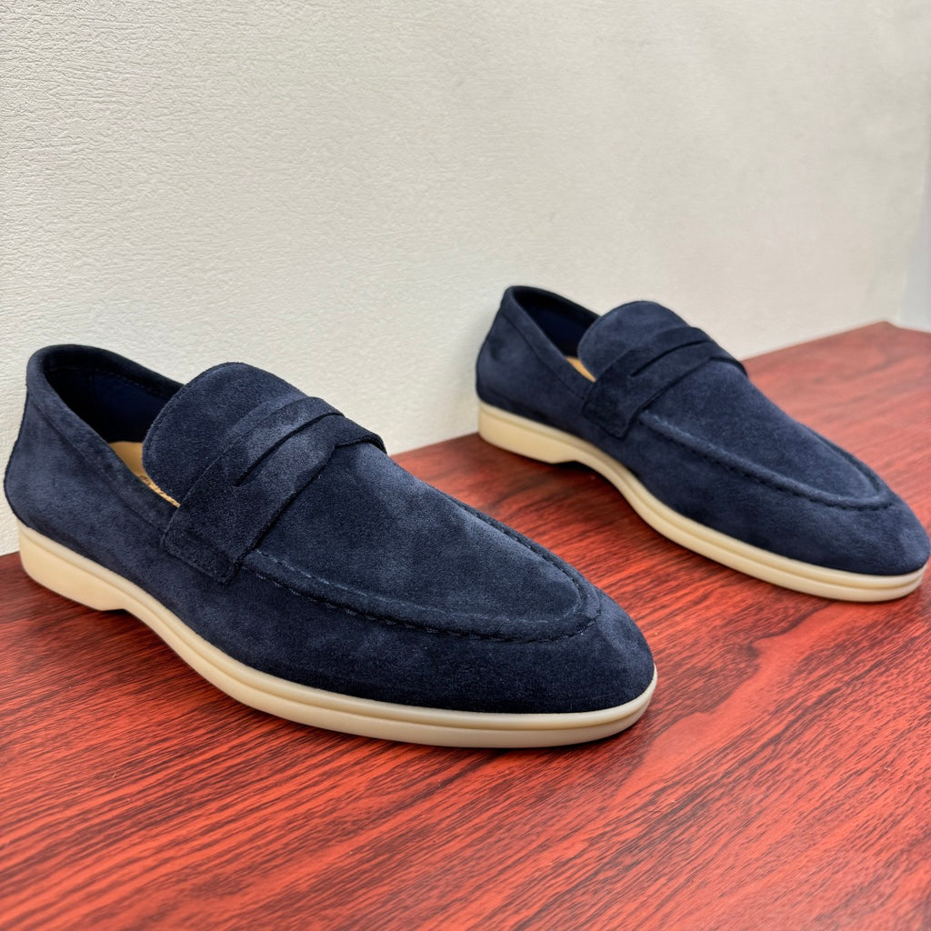 Замшеві лофери Loro Piana Summer Walk — темно-синій