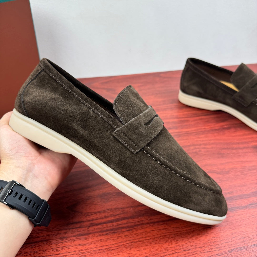 Замшеві лофери Loro Piana Summer Walk — кавовий