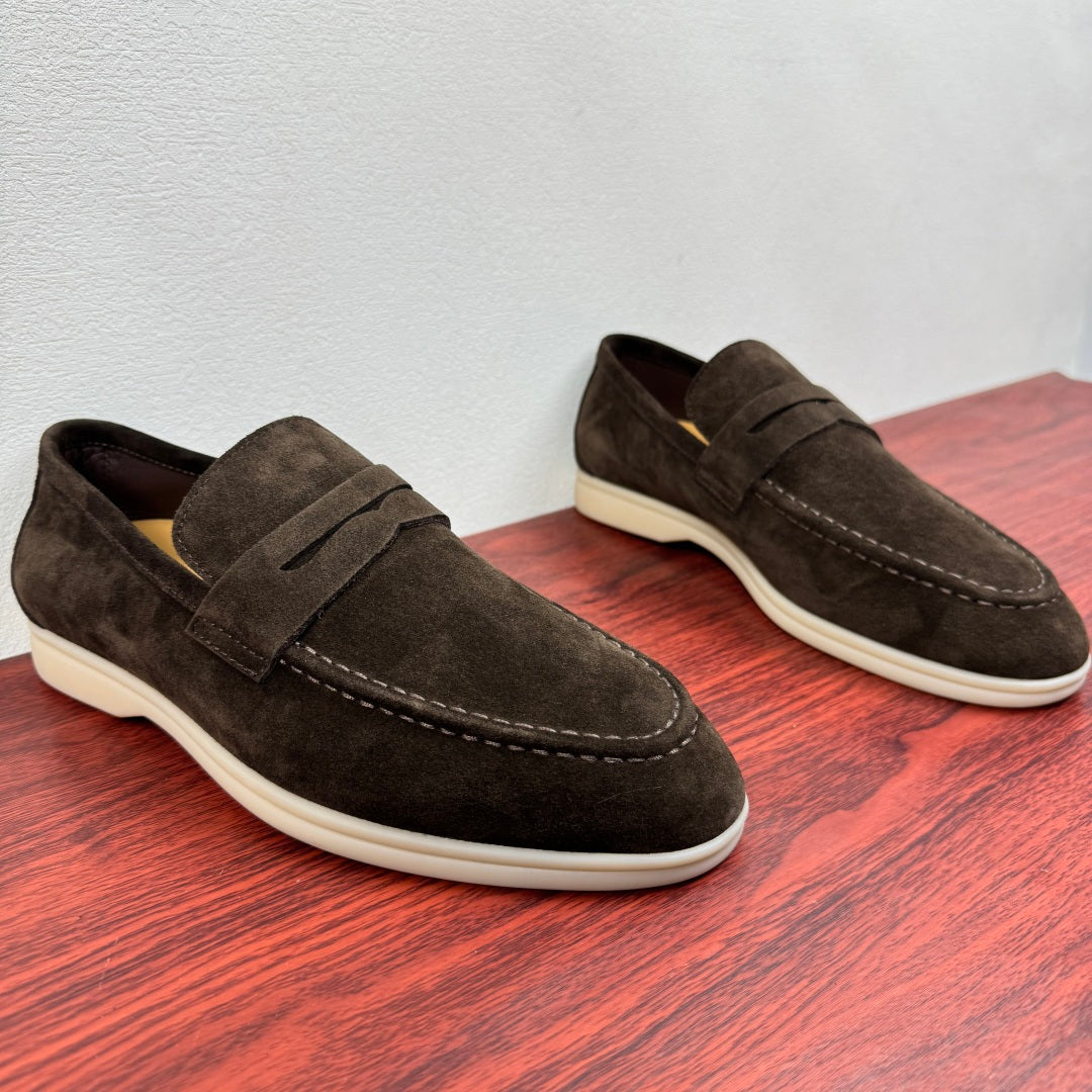 Замшеві лофери Loro Piana Summer Walk — кавовий