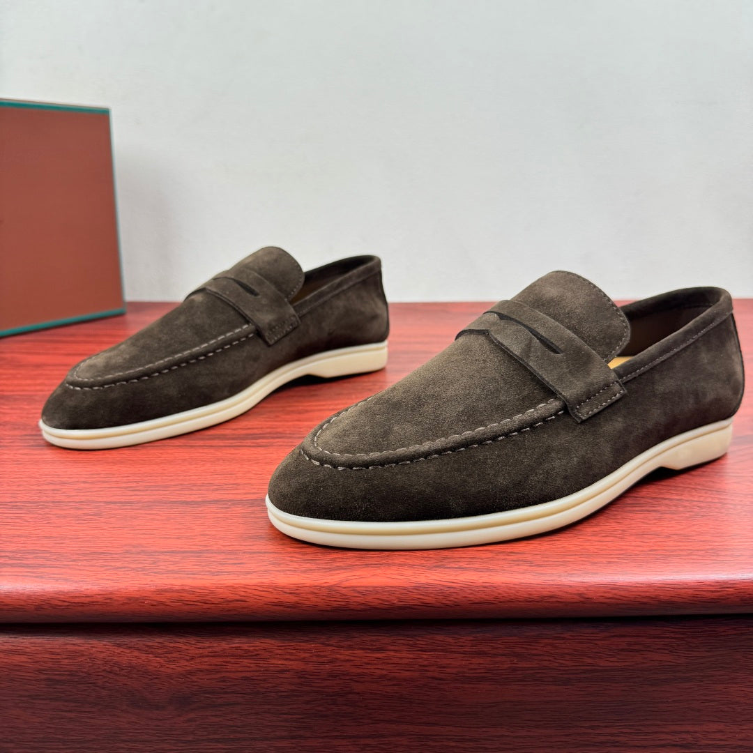Замшеві лофери Loro Piana Summer Walk — кавовий