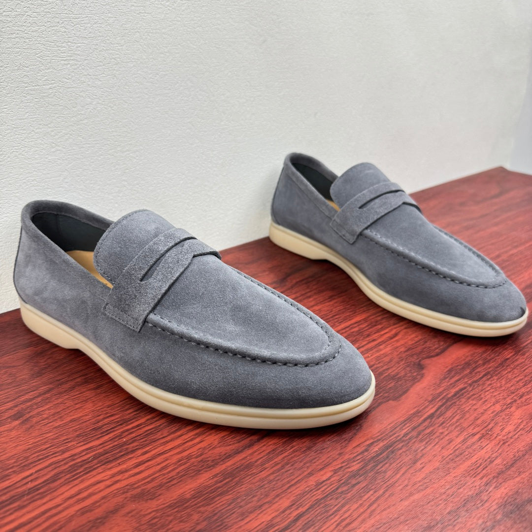 Замшеві лофери Loro Piana Summer Walk — сірий