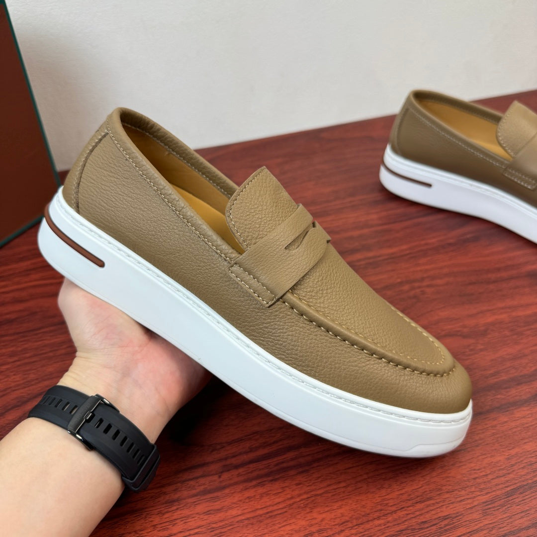 Шкіряні лофери Loro Piana Summer Walk — коричневий