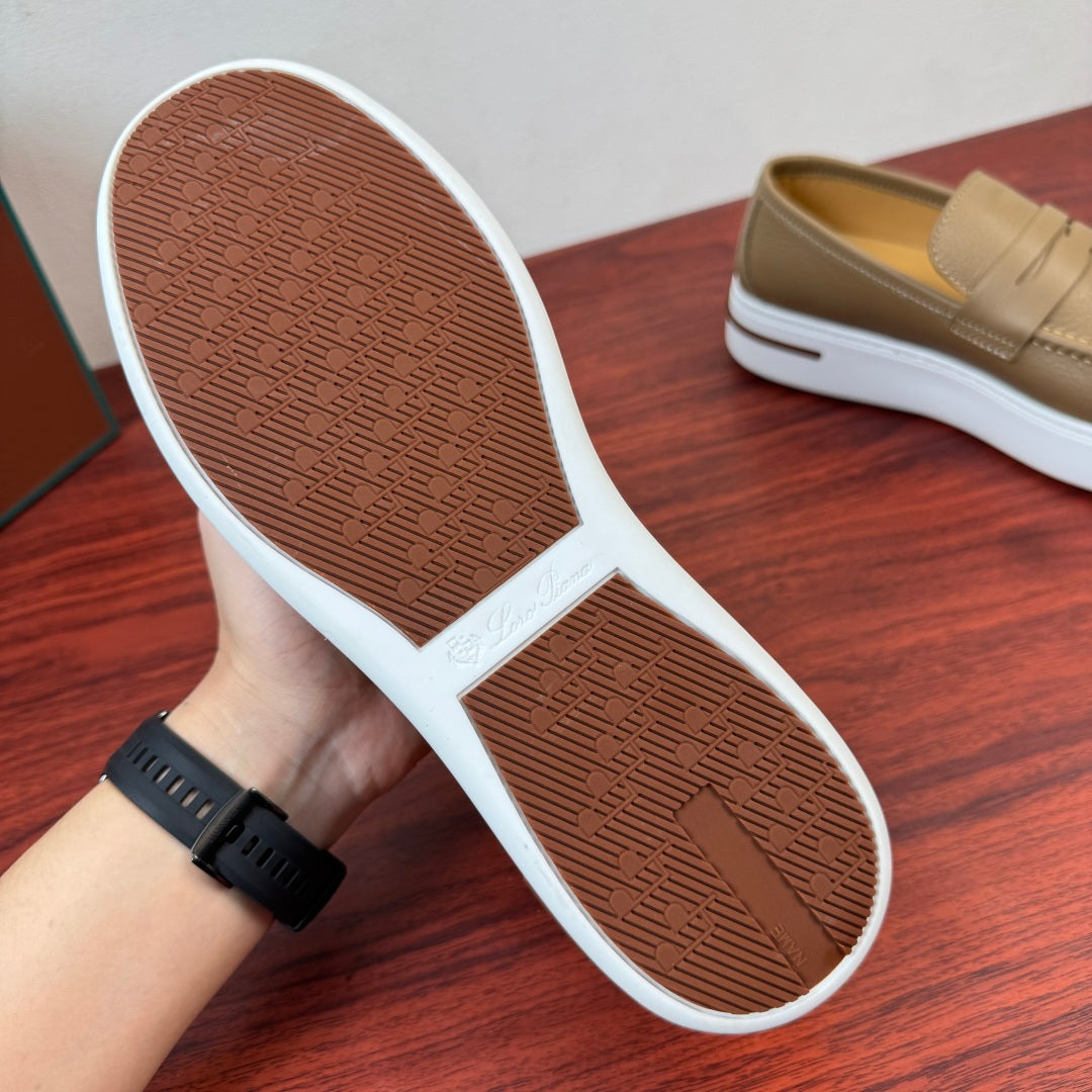 Шкіряні лофери Loro Piana Summer Walk — коричневий