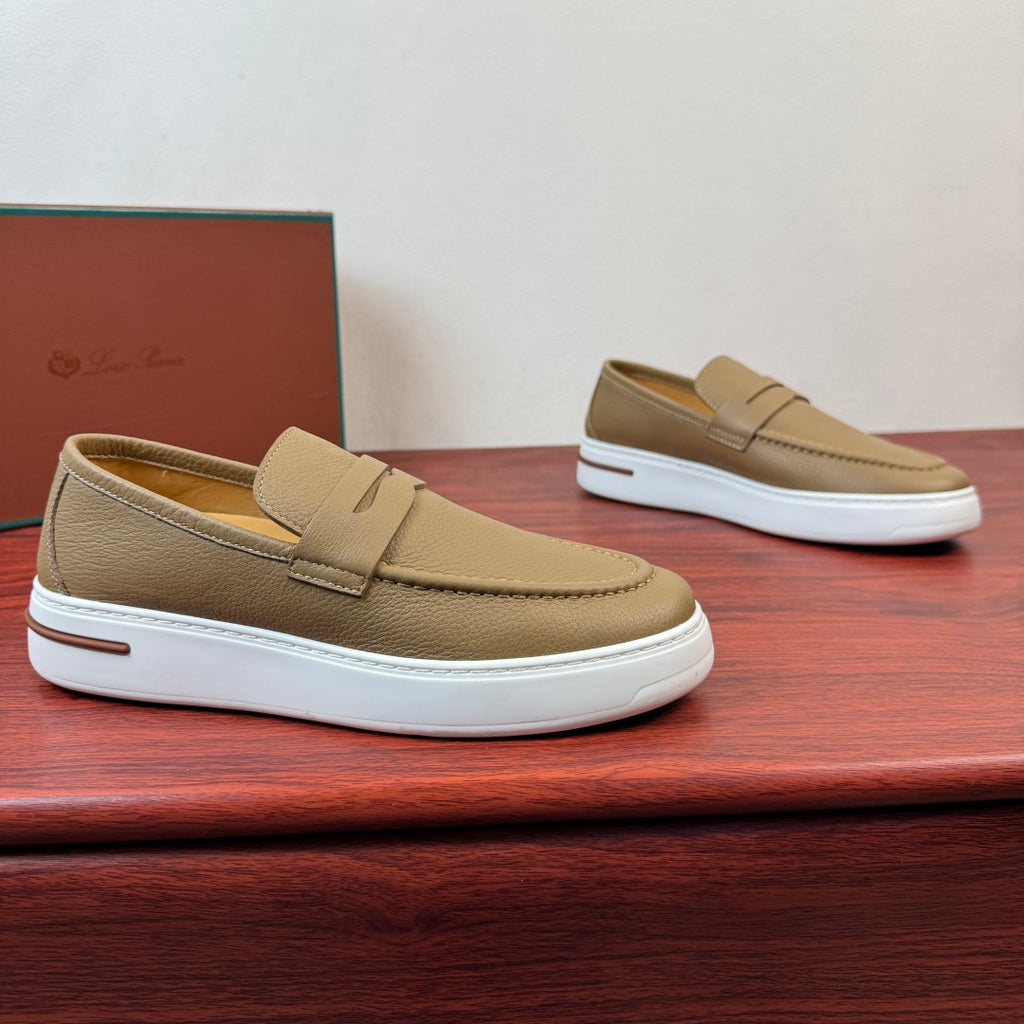 Шкіряні лофери Loro Piana Summer Walk — коричневий