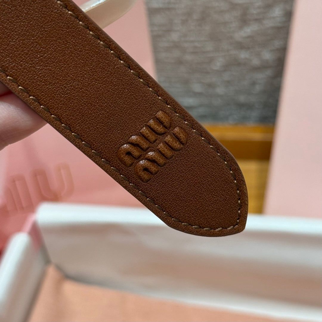 Ремінь Miu Miu з натуральної телячої шкіри