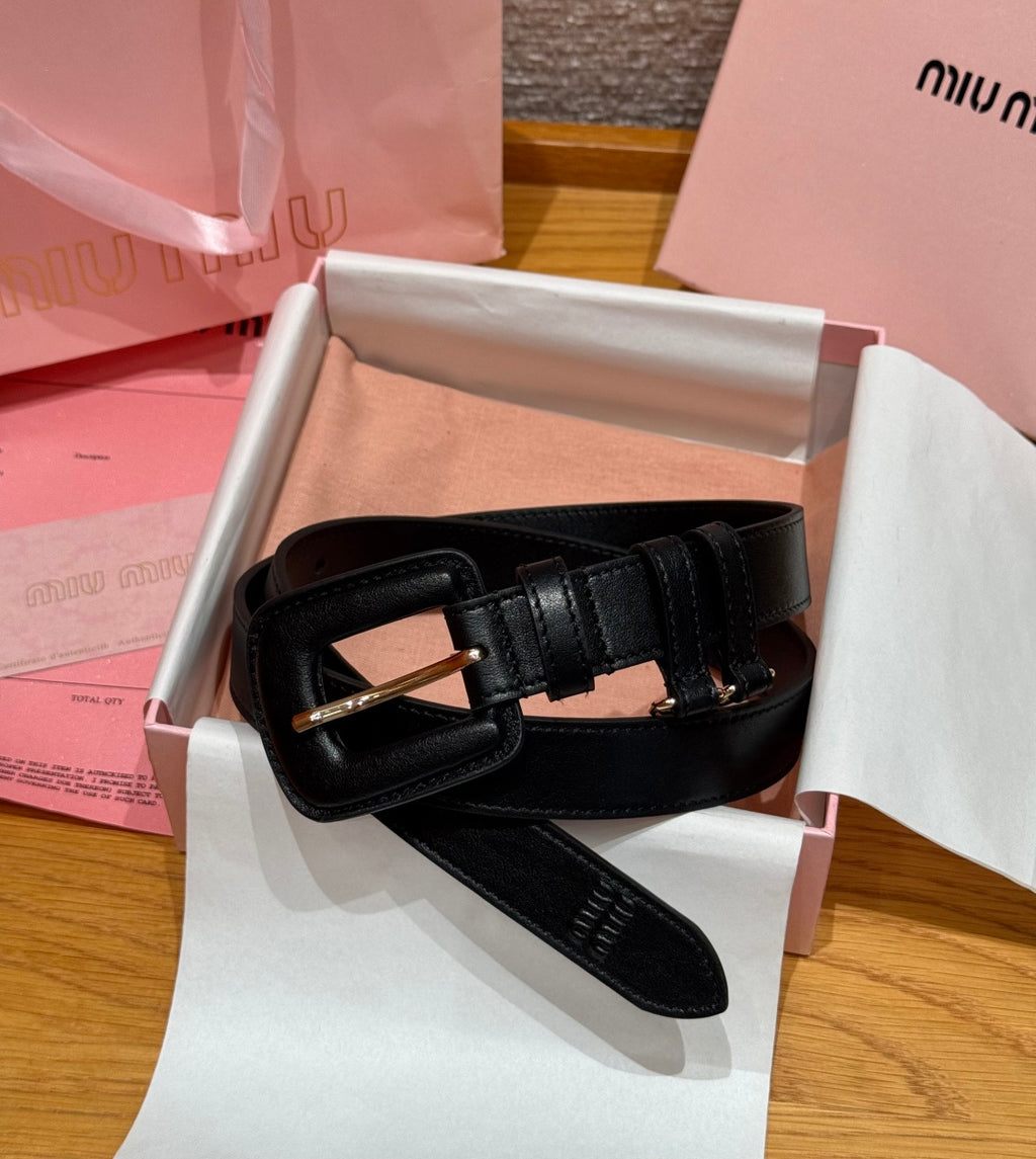 Ремінь Miu Miu з натуральної телячої шкіри