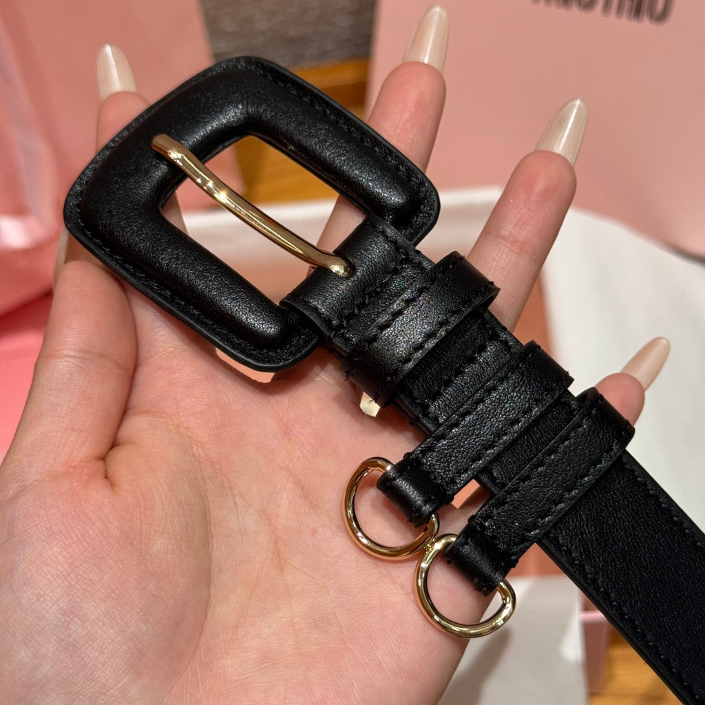 Ремінь Miu Miu з натуральної телячої шкіри
