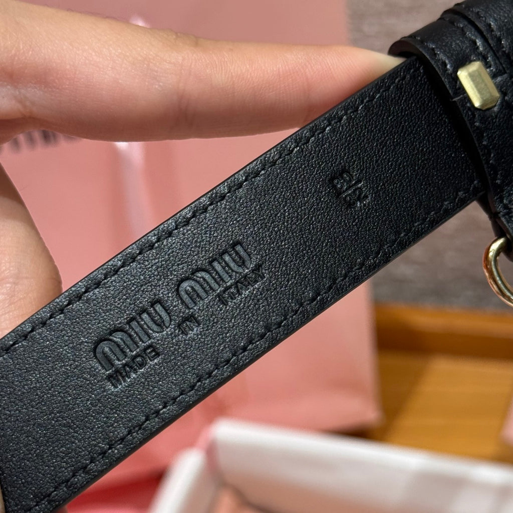 Ремінь Miu Miu з натуральної телячої шкіри