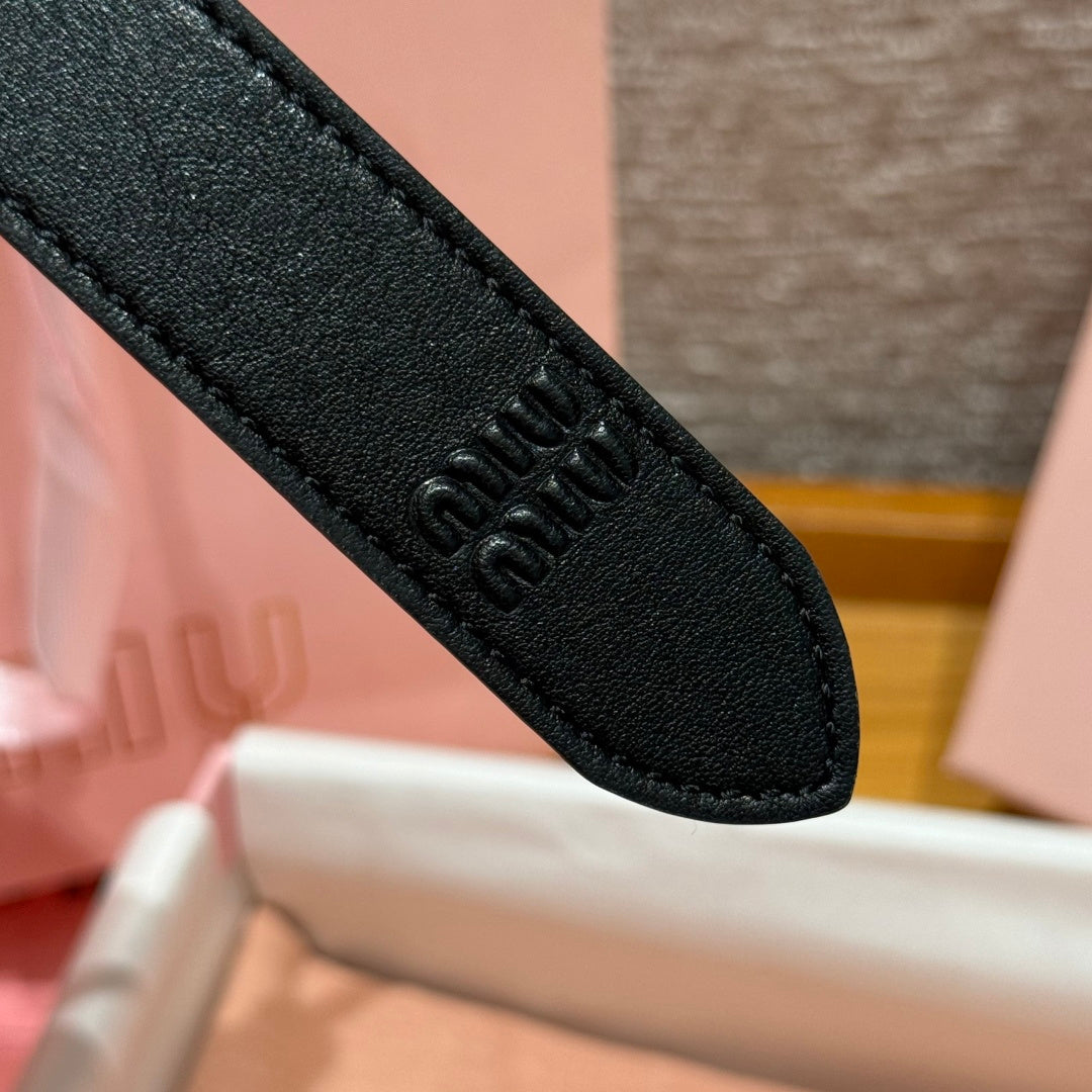 Ремінь Miu Miu з натуральної телячої шкіри