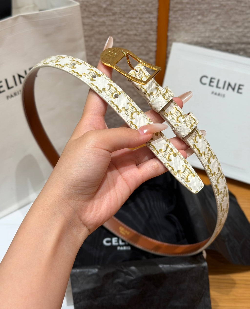 Ремінь Celine з натуральної шкіри