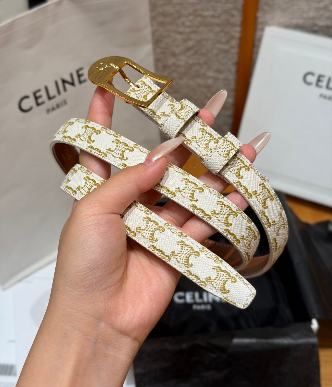 Ремінь Celine з натуральної шкіри