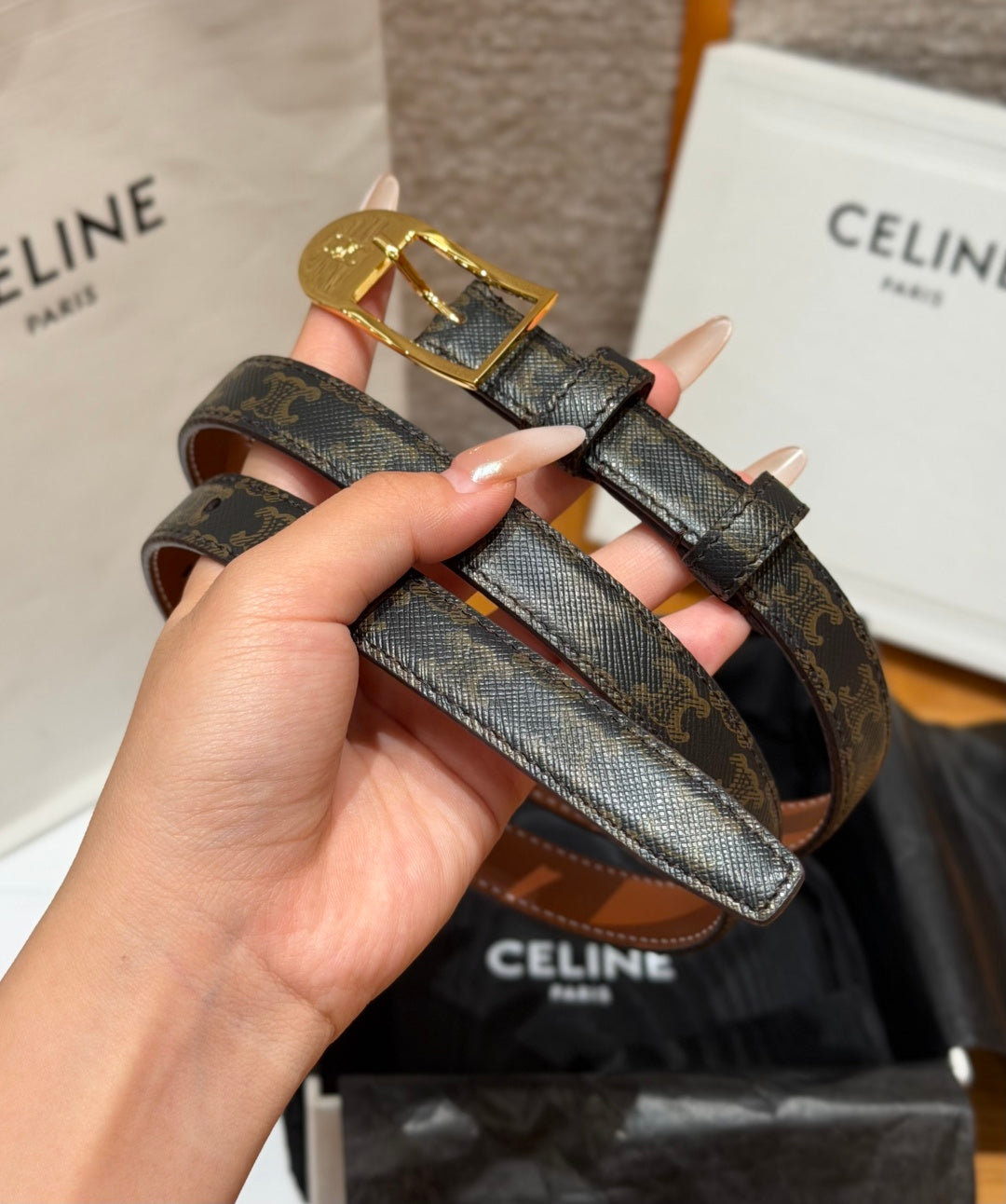 Ремінь Celine з натуральної шкіри