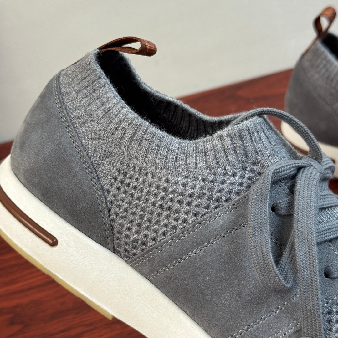 Вовняні зі шкірою кросівки Loro Piana 360 LP Flexy Walk — сірий