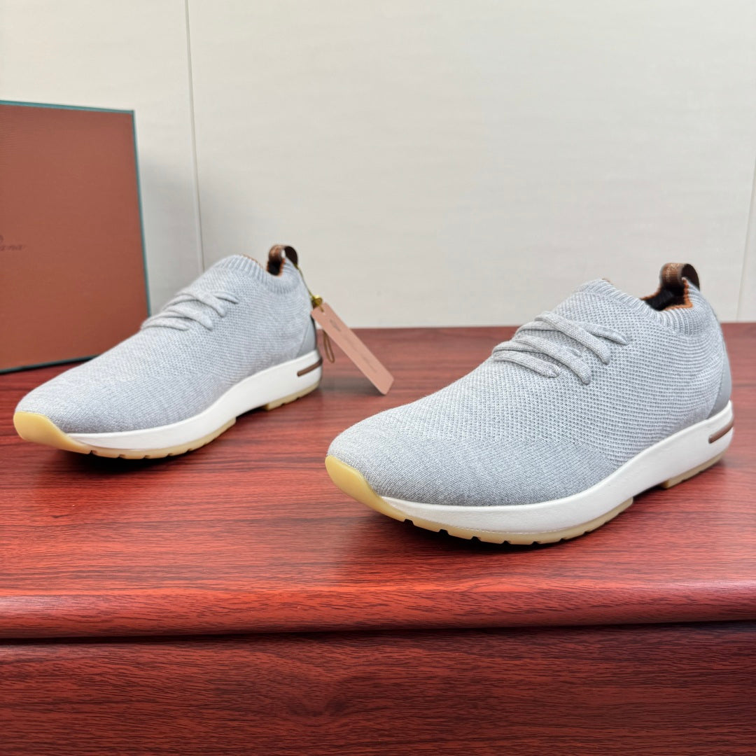 Трикотажні кросівки Loro Piana 360 LP Flexy Walk — світло-сірий