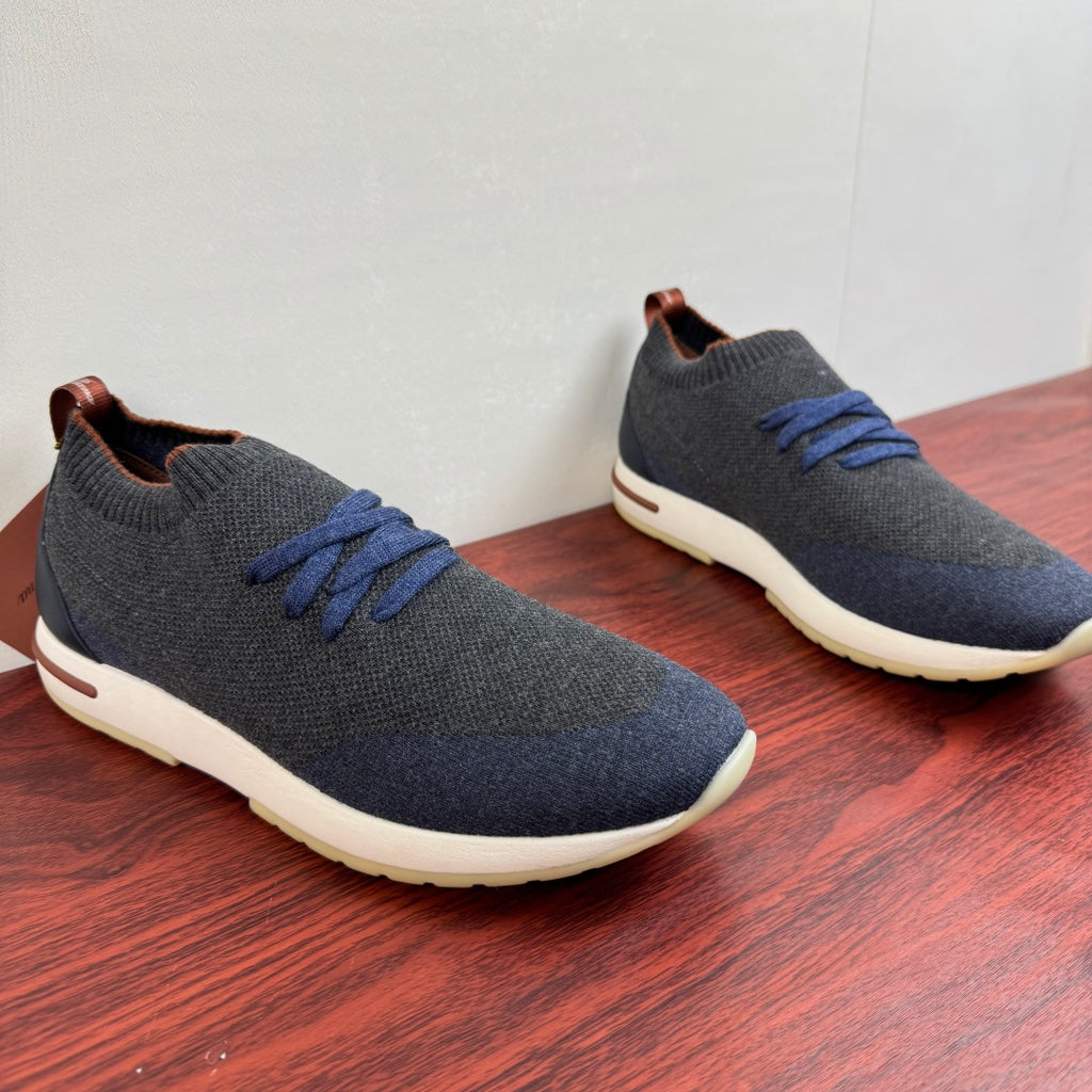 Трикотажні кросівки Loro Piana 360 LP Flexy Walk — сіро-блакитний