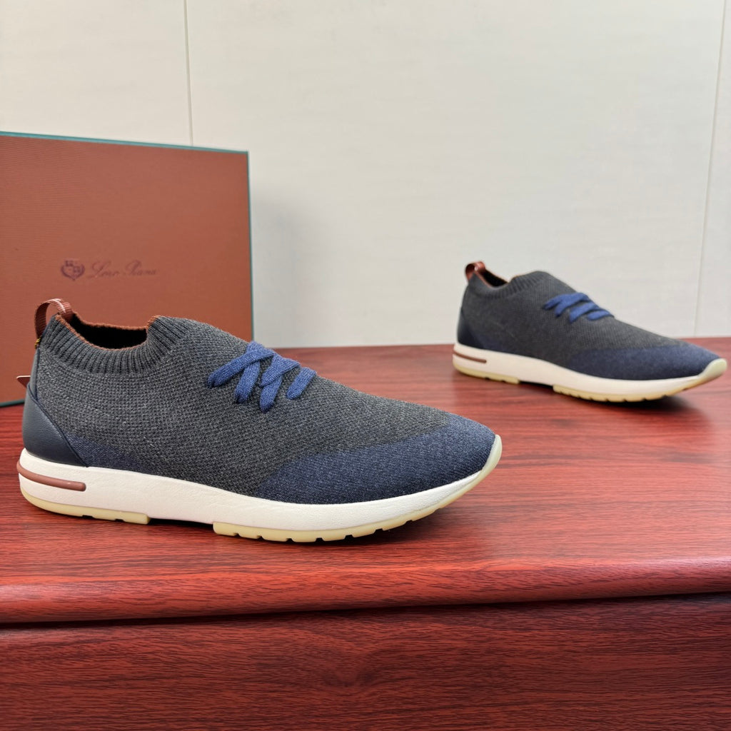 Трикотажні кросівки Loro Piana 360 LP Flexy Walk — сіро-блакитний