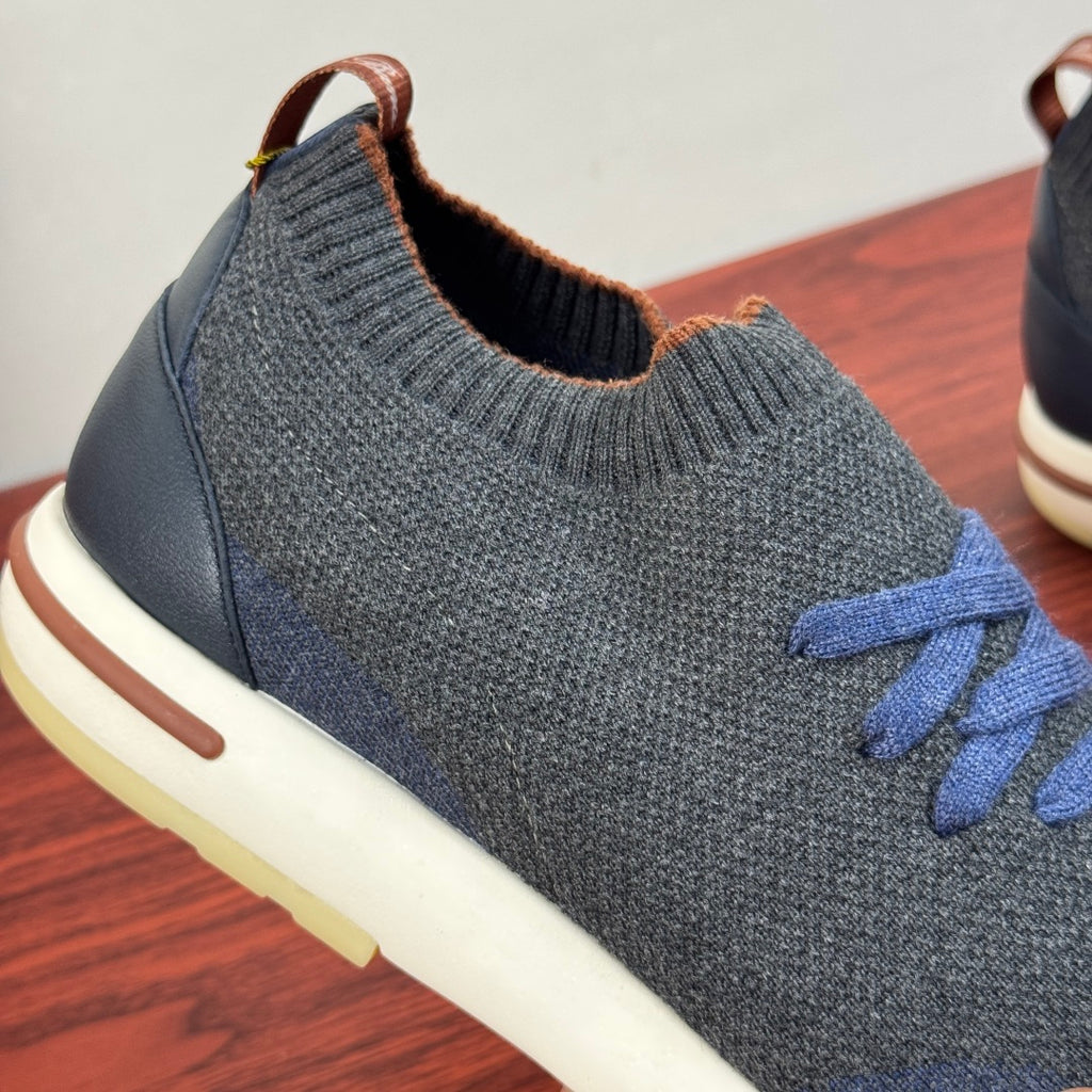 Трикотажні кросівки Loro Piana 360 LP Flexy Walk — сіро-блакитний