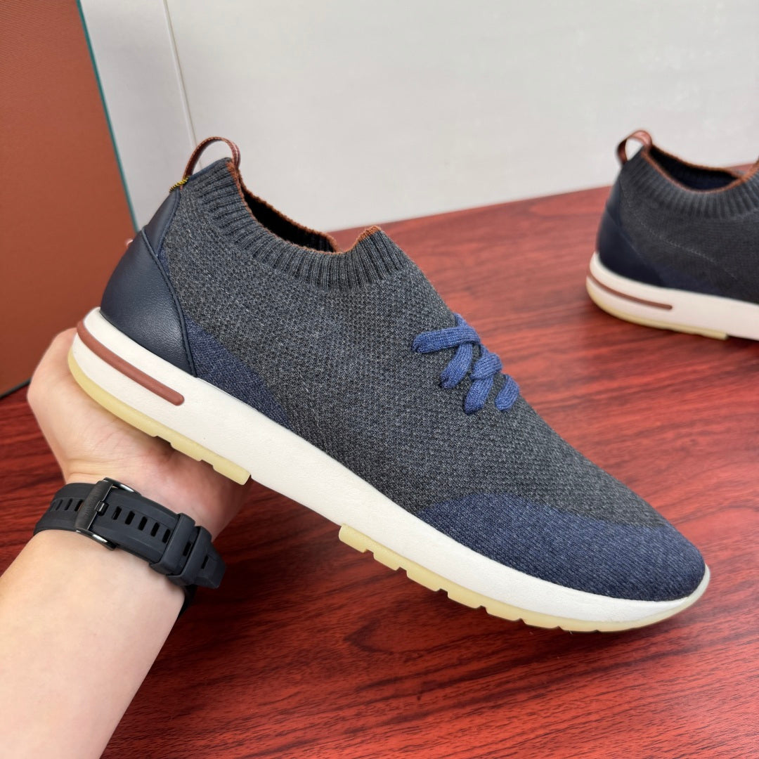Трикотажні кросівки Loro Piana 360 LP Flexy Walk — сіро-блакитний
