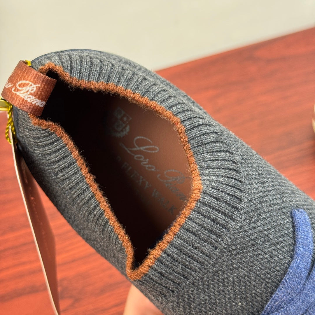 Трикотажні кросівки Loro Piana 360 LP Flexy Walk — сіро-блакитний