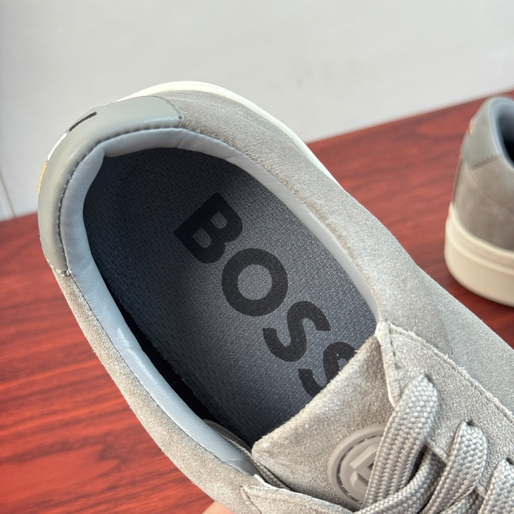 Чоловічі замшеві кеди BOSS світло-сірі