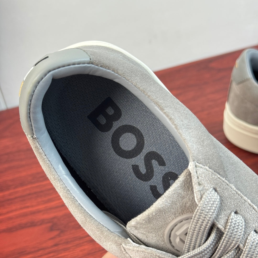 Чоловічі замшеві кеди BOSS світло-сірі