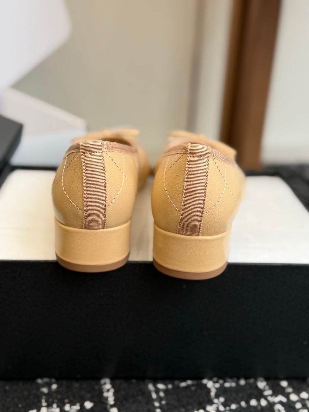 Жіночі лаконічні шкіряні балетки Chanel Ballet